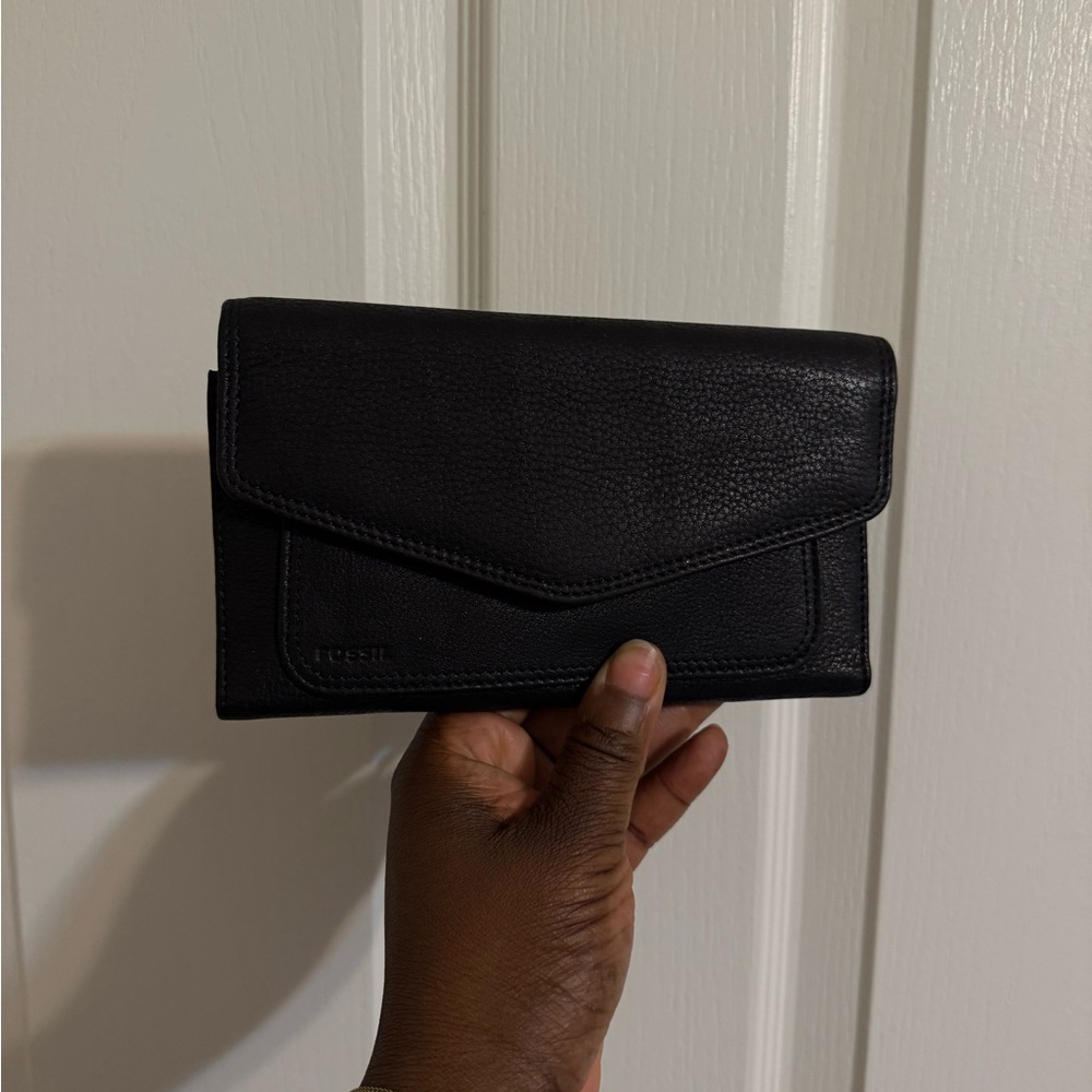 Fossil Black Leather Clutch Wallet